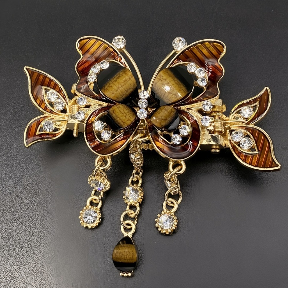 Ethnic Fashion Designer - Elegant ontwerp Strass vlinder haarspeld Kwastje