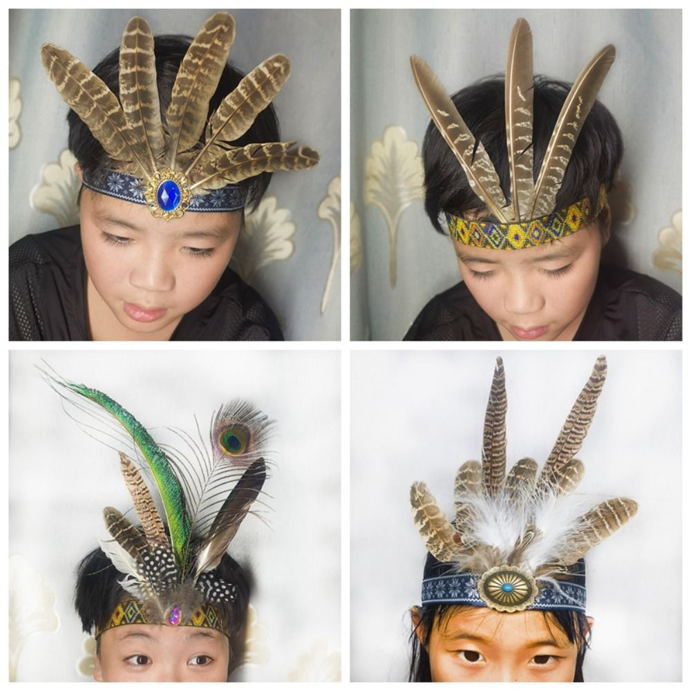 Ethnic Fashion Show - Mode etnische stijl gevederde haarband kleurrijk