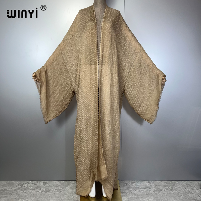 Kaftan Women Boho - WINYI Geometrische print kimono kaftan beachwear