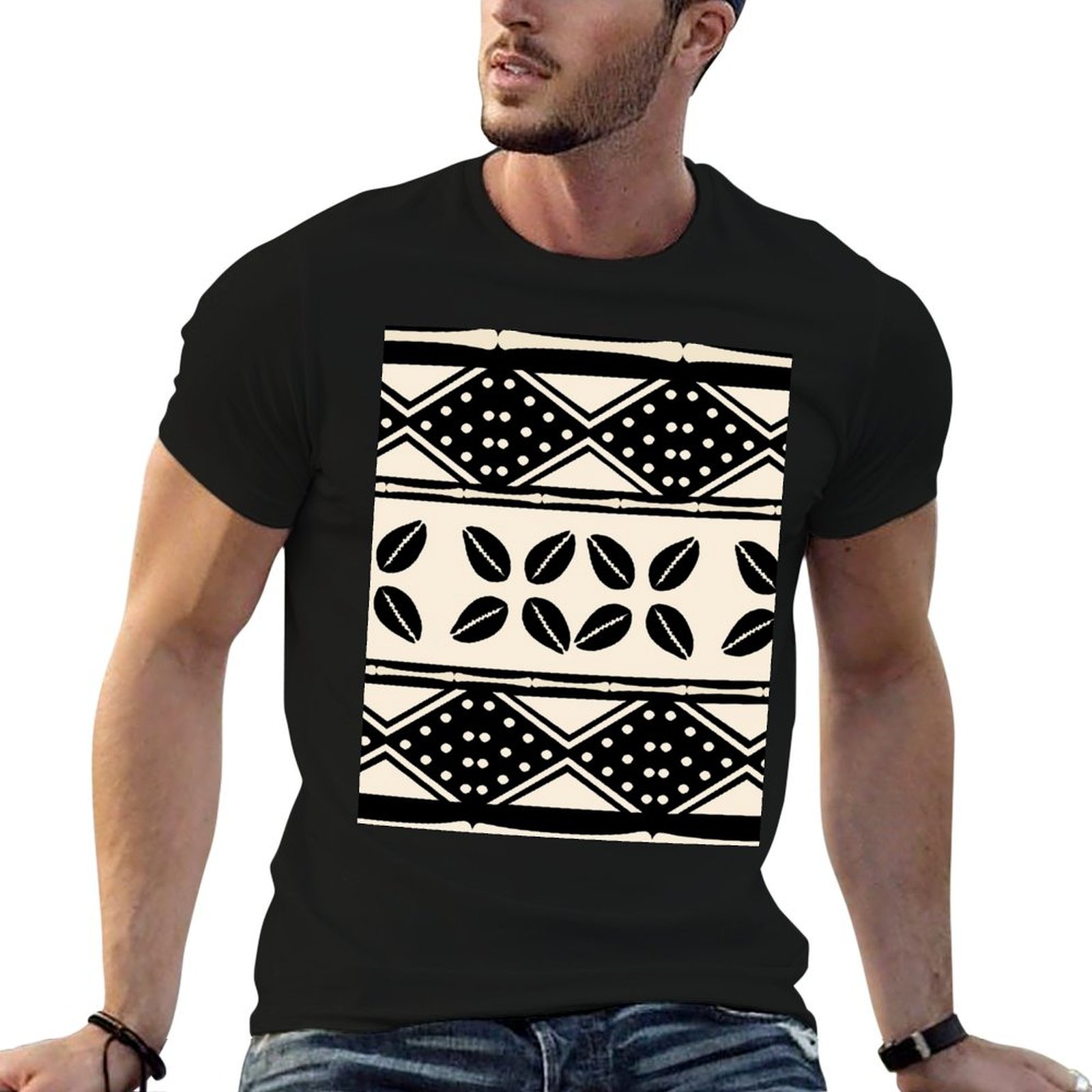 Mudcloth Print Top - Afrikaans abstract modderdoekpatroon T-shirt Gymkleding Ademend