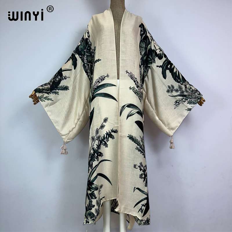 Kaftan Women Boho - Winyi Kimono Afrika Boho Fashion Print