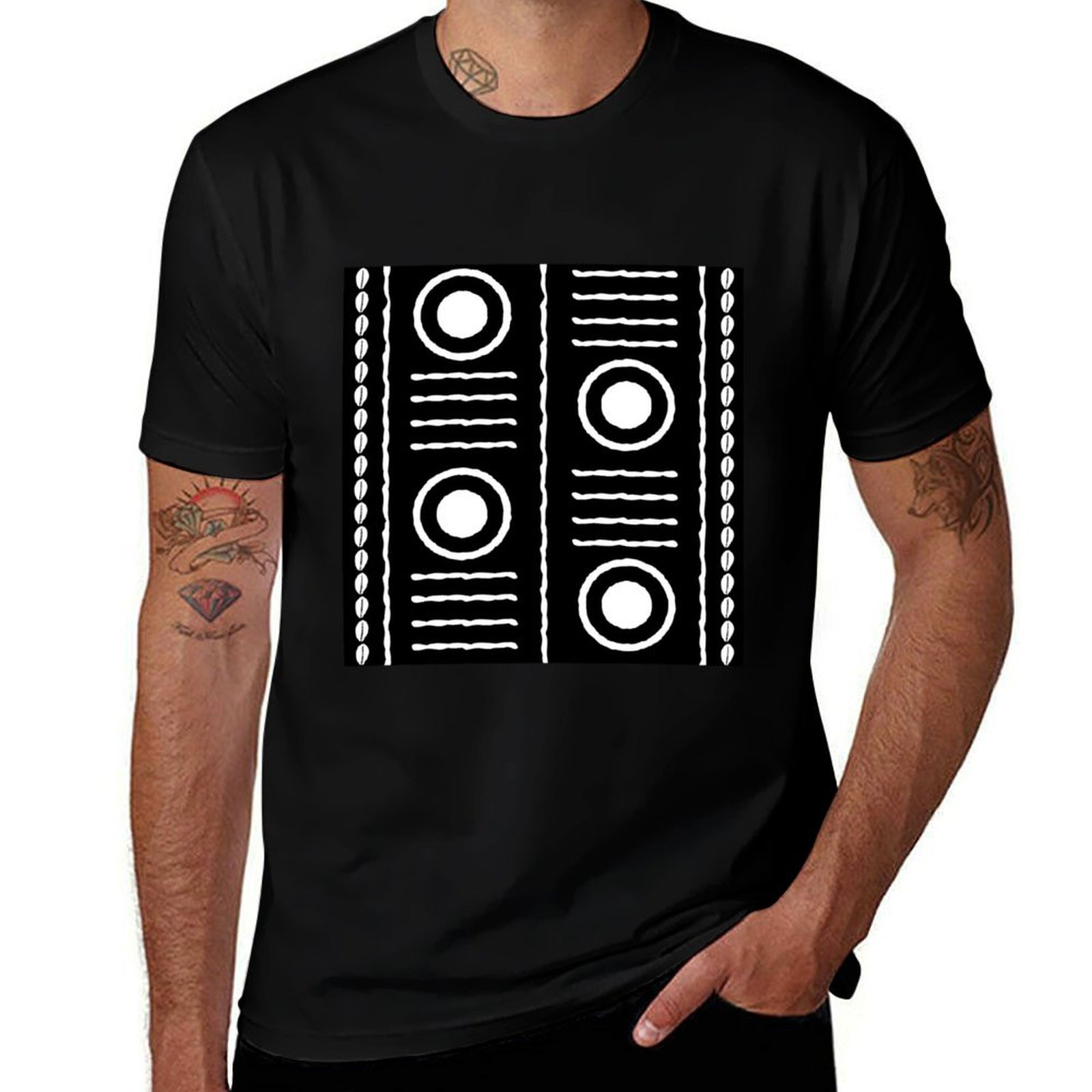 Mudcloth Print Top - Traditioneel Afrikaans modderdoek-design T-shirt, T-shirt met