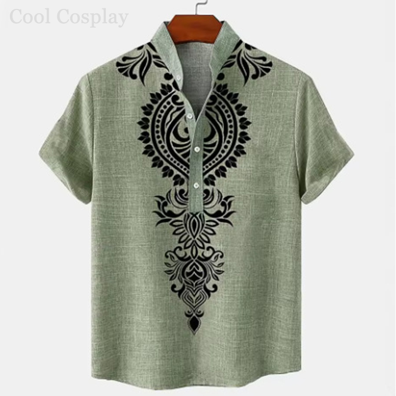 Mannelijke retro tops Henley-s - Ethnic Fashion Men recensie en prijs
