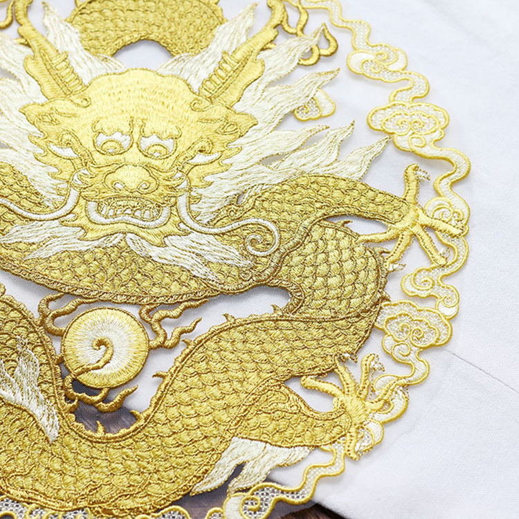 Gouden draad draken ronde stof - Ethnic Fashion Men recensie en prijs