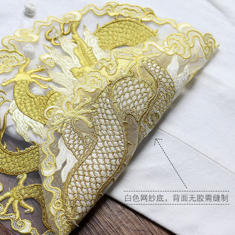 Gouden draad draken ronde stof - Ethnic Fashion Men recensie en prijs