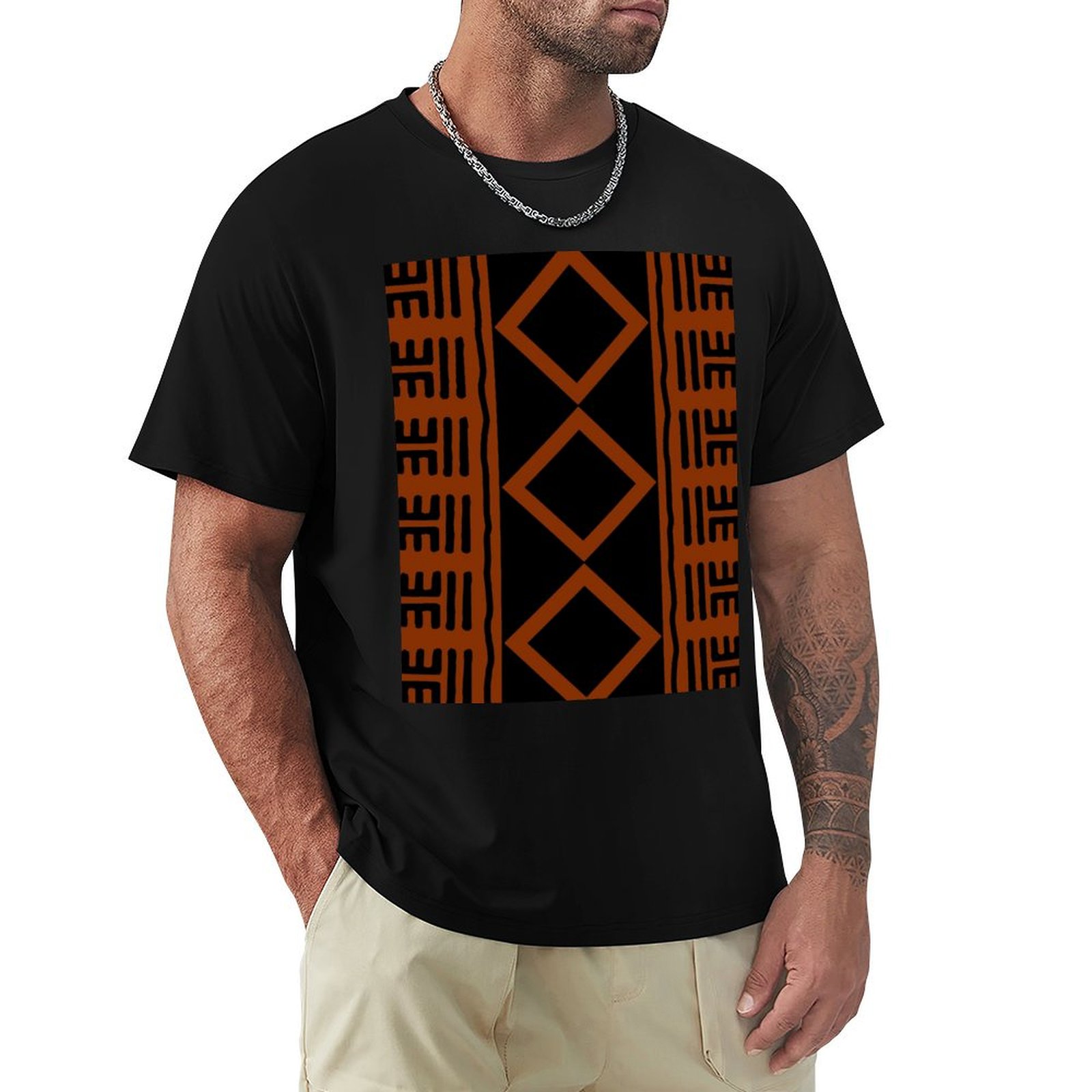 Roestkleurig Afrikaans modderd - Mudcloth Print Top recensie en prijs