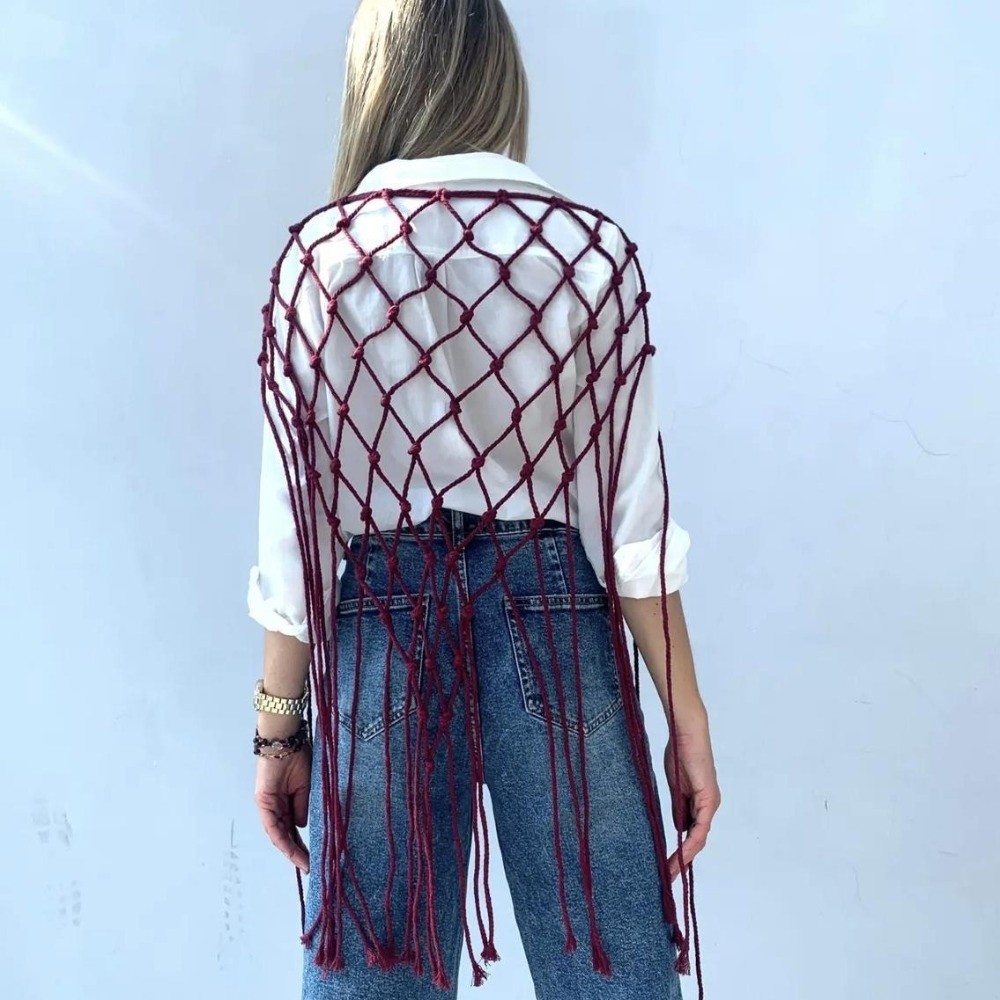 Boheemse netgeweven franjesjaa - Ethnic Fashion Designer recensie en prijs